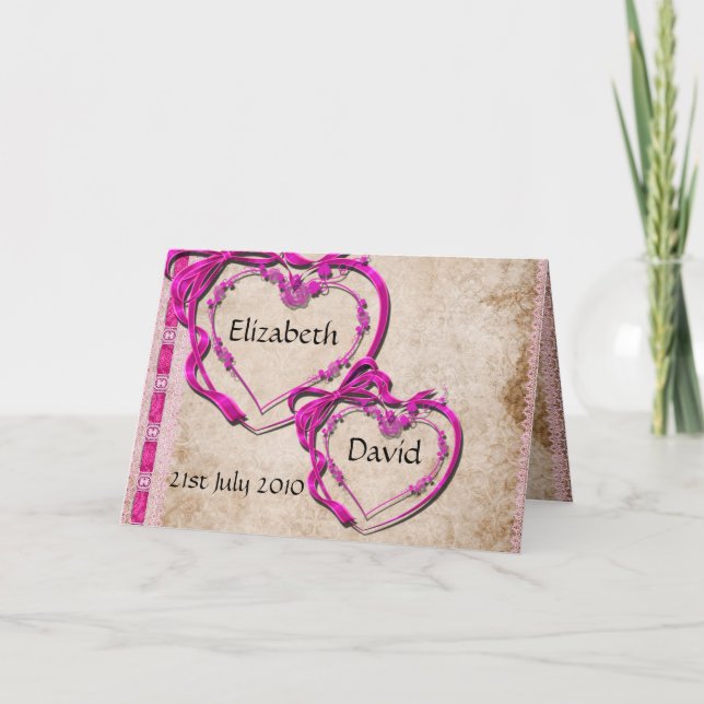 Två hjärtor tillsammans inbjudan (Framsida)