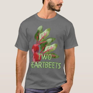 Två hjärtslags roliga matpun valentin dag vän t shirt