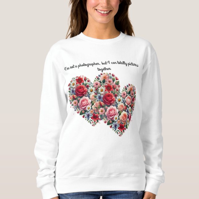 Två hjärtvibrerande blommor Sweatshirt T Shirt (Framsida)
