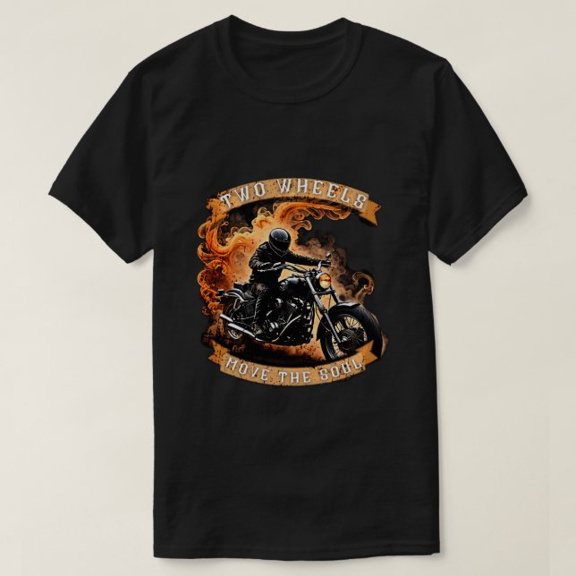 Två Hjul flyttar den södra motorcykeltrafiken T Shirt (Design framsida)