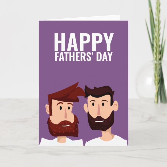 Två homosexuella pappor glad fars dag kort (Framsida)