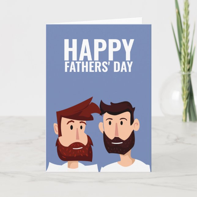 Två homosexuella pappor Grattis på fars dag Kort (Framsida)