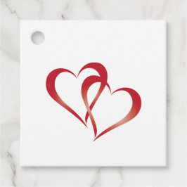 Två hörn anslutna gåvor etiketter