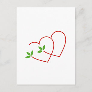 Två hörn med löv- symbol för matrimoni vykort