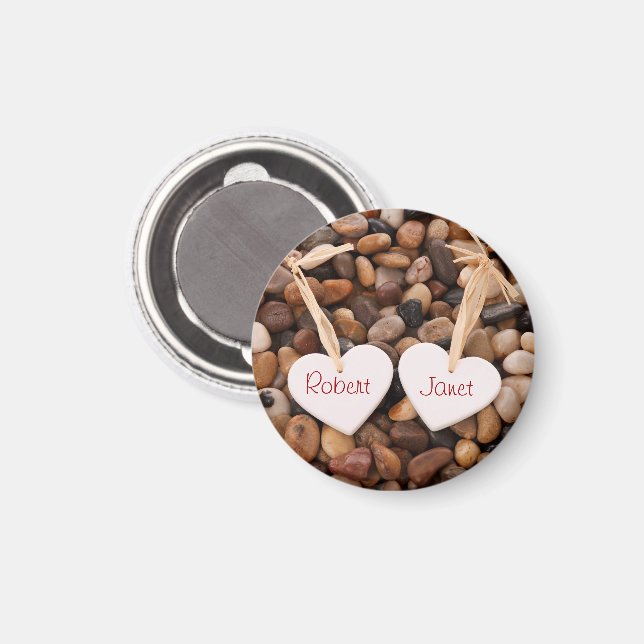 Två hörn på en pebble Beach Magnet (Front/Back)