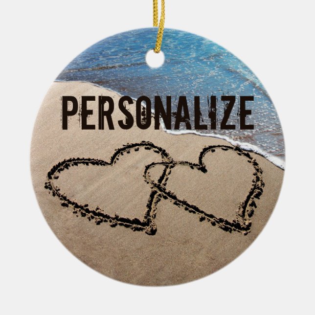 Två hörningar i sanden julgransprydnad keramik (Framsidan)