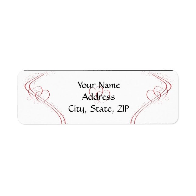 Två hörningar som en i Röd och vitt Returadress Etikett (Framsidan)