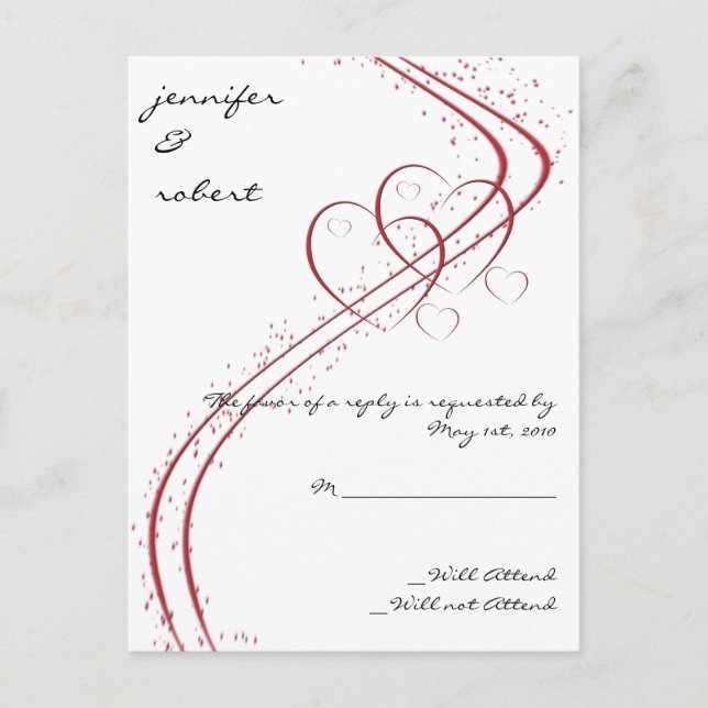 Två hörningar som ett svarskort inbjudan vykort (Framsida)