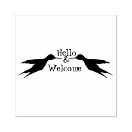 Två Hummingbird under flygning 1a Rubber Frimärke Stämpel