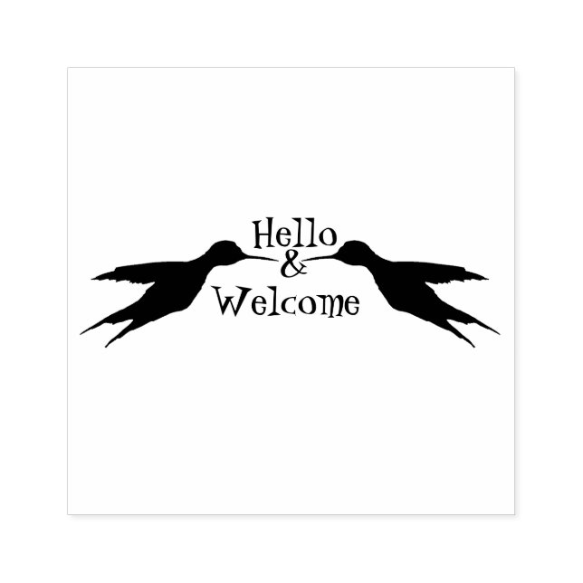 Två Hummingbird under flygning 1a Rubber Frimärke Stämpel (Tryck)