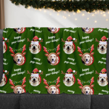 Två Hund Photo Reindeer God jul Grönt