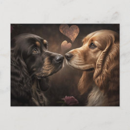 Två Hundälskare Valentine/Annibröllopskort Helg Vykort