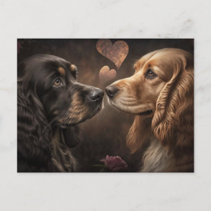 Två Hundälskare Valentine/Annibröllopskort Helg Vykort