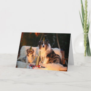 Två Hundar nytt årskort för Helgdag Helgkort