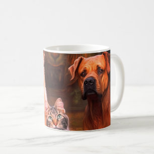 Två Hundar och en katt Kaffemugg