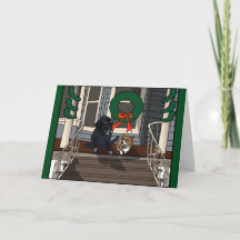 Två hundar på porten, julkort