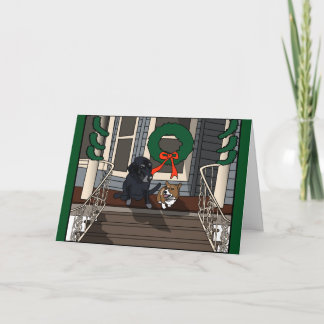 Två hundar på porten, julkort helgkort