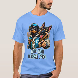 två hundar som gungar tee-design flicka t shirt