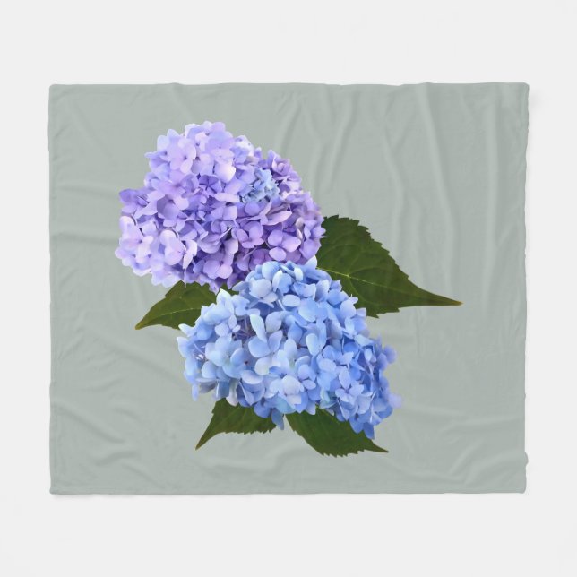 Två Hydrangea Lavender och Blue Fleecefilt (Framsidan (Horisontell))