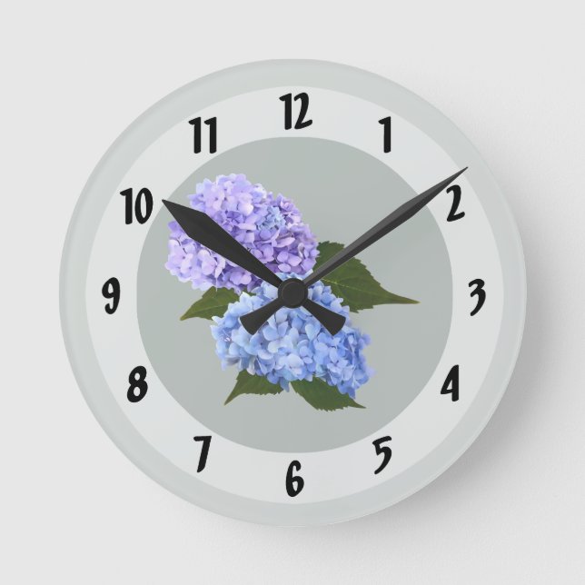 Två Hydrangea Lavender och Blue Rund Klocka (Framsida)