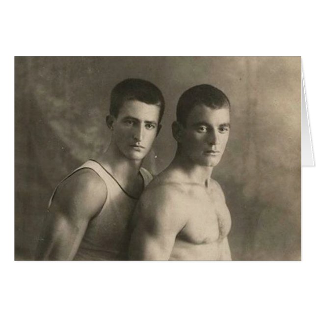 Två idrottare hälsningskort (Framsidan Horizontal)