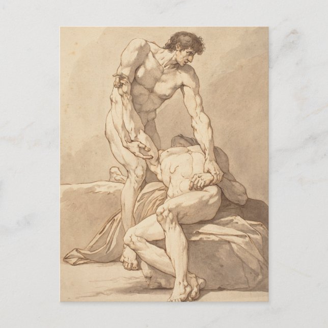 Två Idrottare Vykort (Framsida)