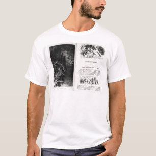 Två illustrerade sidor av 'Les Contes T-shirt