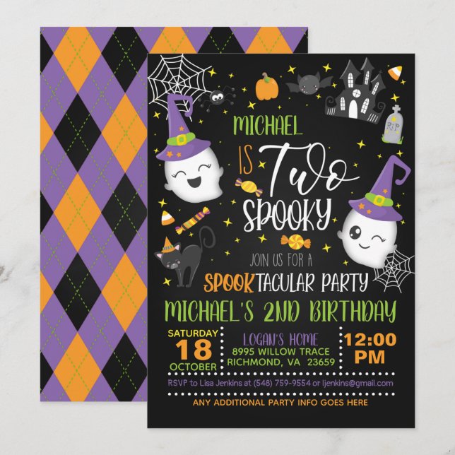 Två inbjudningar på födelsedagen - BLL (Fram/baksida)