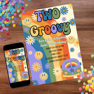 Två inbjudningar till Groovy 2:a födelsedagen