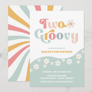 Två inbjudningar till Groovy 2:a födelsedagstidnin