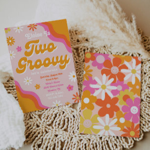 Två inbjudningar till Groovy Birthday Groovy Bir