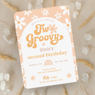Två inbjudningar till Groovy Boho Arch 2:a födelse