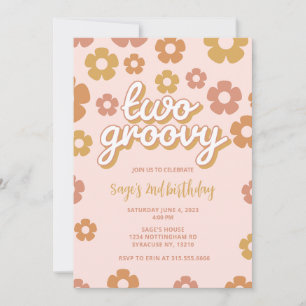 Två inbjudningar till Groovy Boho Daisy 2:a födels