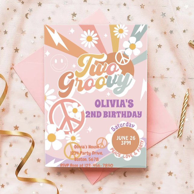 Två inbjudningar till Groovy Peach Kärlek Party 2: (Skapare uppladdad)