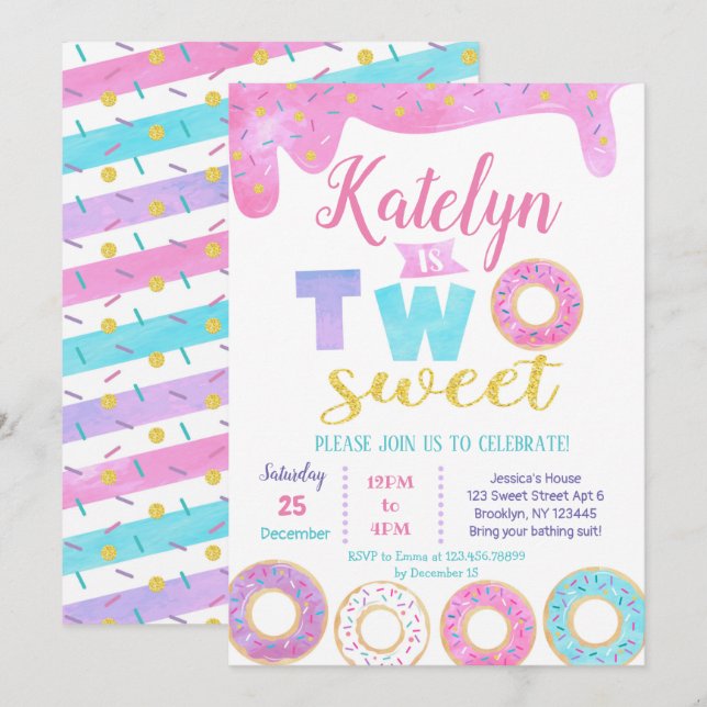 Två inbjudningar till hjärtklappning på andra föde (Fram/baksida)