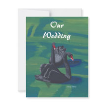 Två inbjudningar till Swimming-bröllop i svart Sva