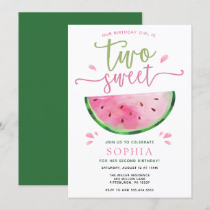 Två inbjudningar till Watermelon Birthday