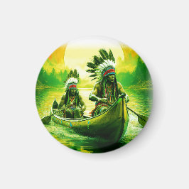 Två indier flyter vid Sjö Magnet