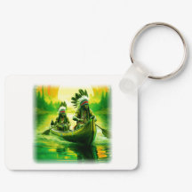 Två indier flyter vid Sjö