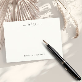 Två inledande monogram-Elegant, par sidor Anteckningskort