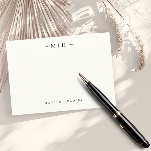 Två inledande monogram-Elegant, par sidor Anteckningskort (Skapare uppladdad)