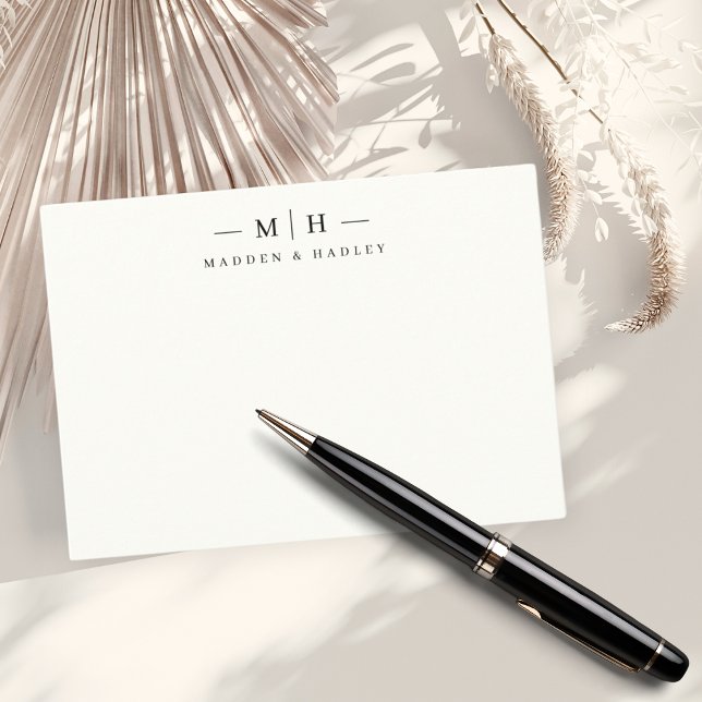 Två inledande monogram-Elegant, par sidor Anteckningskort (Skapare uppladdad)