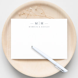 Två inledande monogram-Elegant, par sidor Anteckningskort