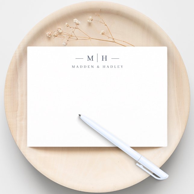 Två inledande monogram-Elegant, par sidor Anteckningskort (Skapare uppladdad)