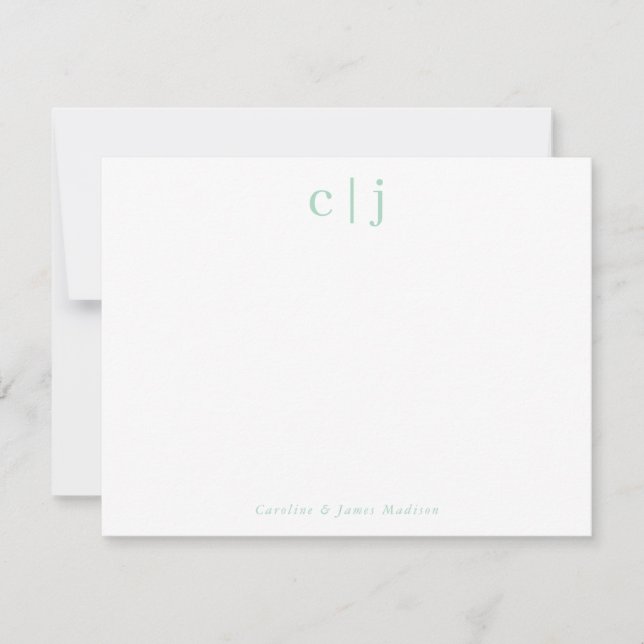 Två inledande monogram Mint-Grönt, par mallar (Framsida)