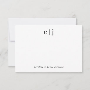 Två inledande monogram par nya lyften Stationery Anteckningskort