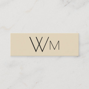 Två inledande monogram (Tan/Black) Mini Visitkort