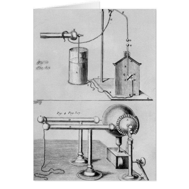 Två instrumenterar till studieelektricitet hälsningskort (Framsidan)
