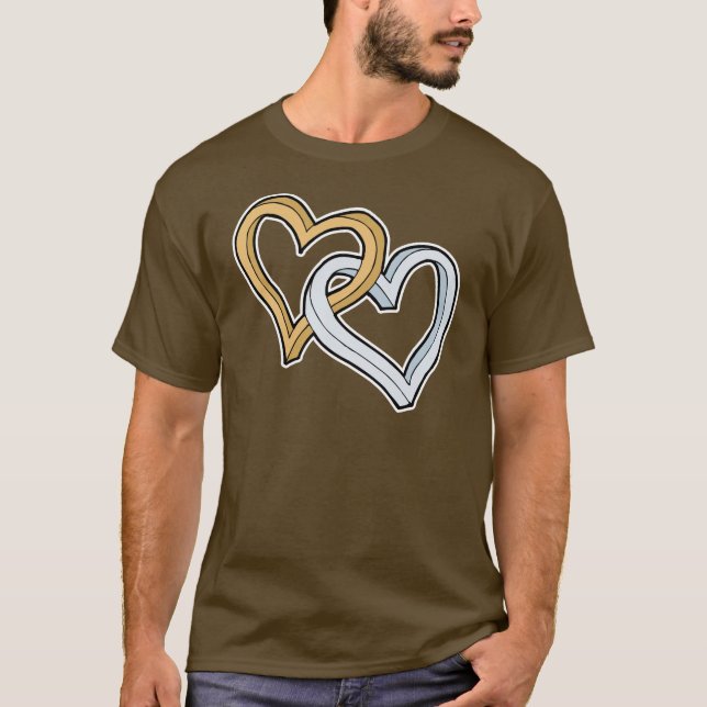 TVÅ INTERTWINED HEARTS TEE SHIRT (Framsida)