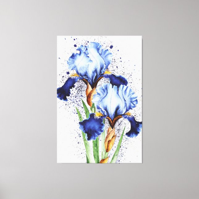 *~* Två Iris Flower Artsy Iris Painting AP84 Canvastryck (Framsida)